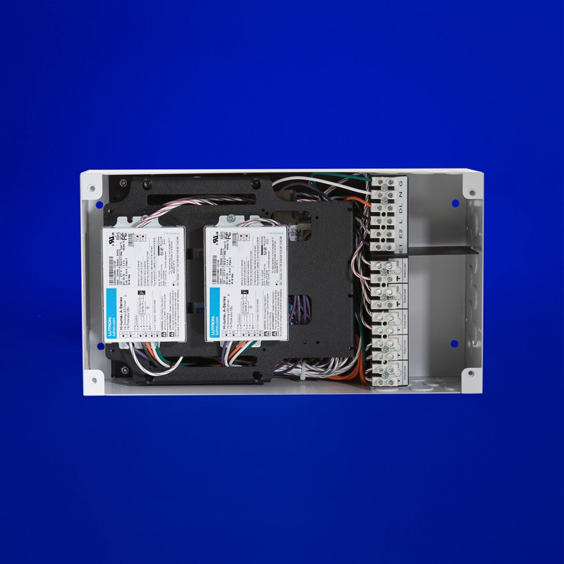 40-200W power supply at 24VDC, with up to five Lutron hi-lume drivers. Features EcoSystem tech, flexible dimming, and QTL strip compatibility. Prewired for easy setup; multiple mounting options.